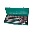 Набор головок торцевых 1/2"DR, 10-32 мм, 24 предмета S04H4524S Jonnesway, Cr-Mo сталь
