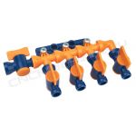 Разветвитель из 1 в 4 с запорными кранами 1/4" (82410)