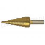 Сверло ступенчатое по металлу 4-12х2 прямая канавка, HSS TiN, цилиндрический хвостовик