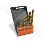 825100000 Набор сверл по металлу 1-10 мм (10 шт, шаг 1.0) Р6М5 Tin, пласт. коробка