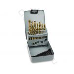 825190000 Набор сверл по металлу 1-10 мм (19 шт, шаг 0.5) Р6М5 Tin, меаталл. коробка