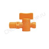 Вентиль запорный резьбовой для подачи СОЖ 1/4" - G1/4 (2206) оранжевый