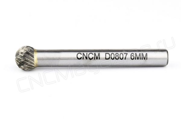 D050503-ДВ Борфреза (шарошка) твердосплавная по металлу тип D, d5 мм, двойная насечка