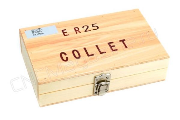 ER25-15 pcs набор цанг стандартной точности в деревянном кейсе