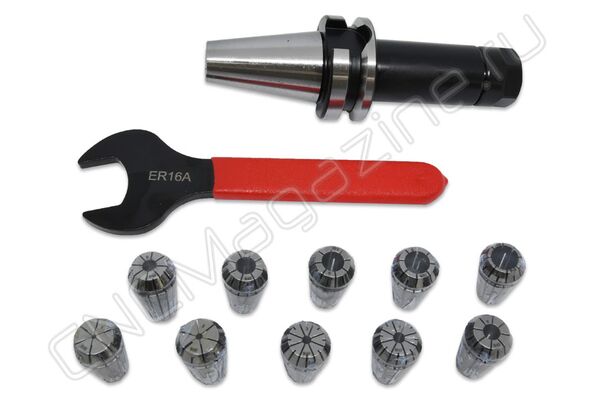 BT30-ER16-100 10PCS Патрон с набором цанг 10 шт (d1-10 мм)