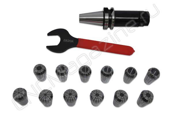 BT30-ER20-100 12PCS Патрон с набором цанг 12 шт (d2-13 мм)
