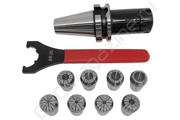 BT40-ER25-100 8PCS Патрон с набором цанг 8 шт (d3/4/5/8/10/12/14/16 мм)