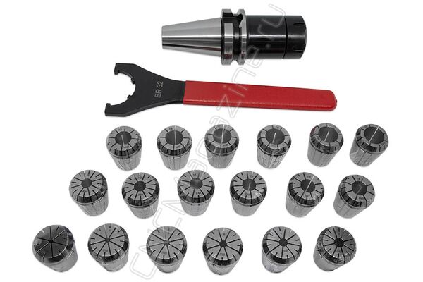 BT40-ER32-100 18PCS Патрон с набором цанг 18 шт (d3-20 мм)