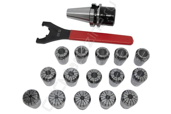 BT40-ER32-70 15PCS Патрон с набором цанг 15 шт (d6-20 мм)