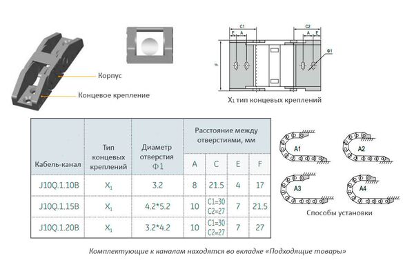 J10Q.1.10B-R18 кабель-канал гибкий, открытого типа, 10х10 мм