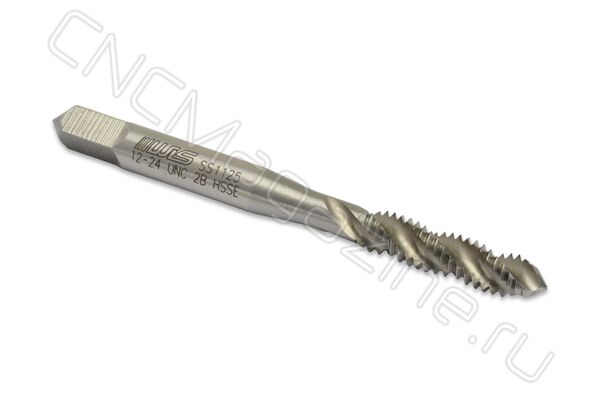 Метчик N12-24" UNC HSS-E 6H со спиральной канавкой 38° (W02UNC12)
