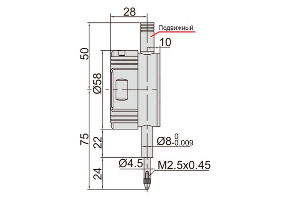 2103-10F Индикатор электронный ИЧЦ 12.7 мм, 0.001 мм, без ушка