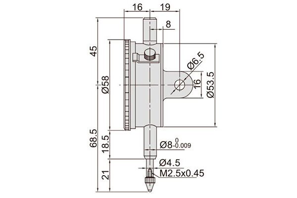 2308-3A Индикатор многооборотный часового типа ИЧ 3 мм, 0.01 мм, с ушком