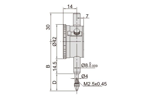 2311-5F Индикатор многооборотный часового типа компактный ИЧ 5 мм, 0.01 мм, без ушка