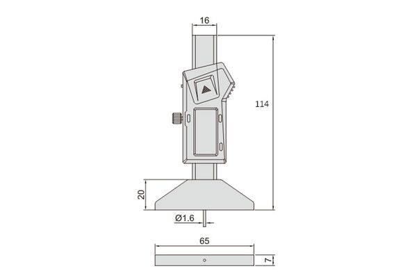 1140-25 Штангенглубиномер цифровой ШГЦ 0-25 мм, 0.01 мм