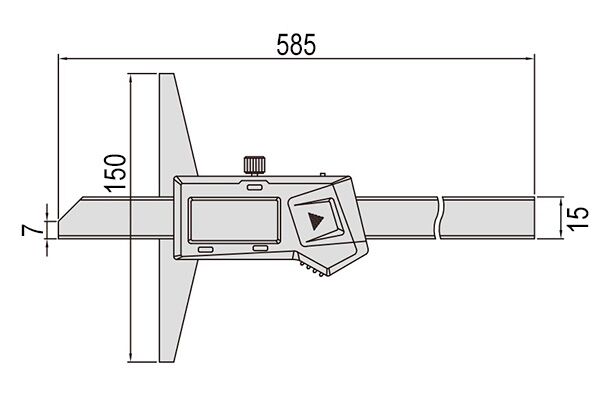1141-500A Штангенглубиномер цифровой ШГЦ 0-500 мм, 0.01, 150 мм