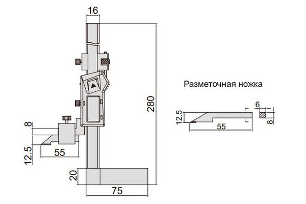 1154-150 Штангенрейсмас цифровой ШРЦ 0-150 мм, 0.01 мм