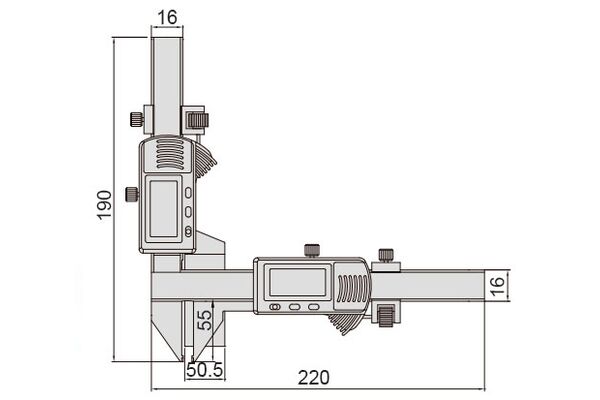 1181-M50A Штангензубомер цифровой ШЗНЦ-50, М5-50 мм, 0.01 мм
