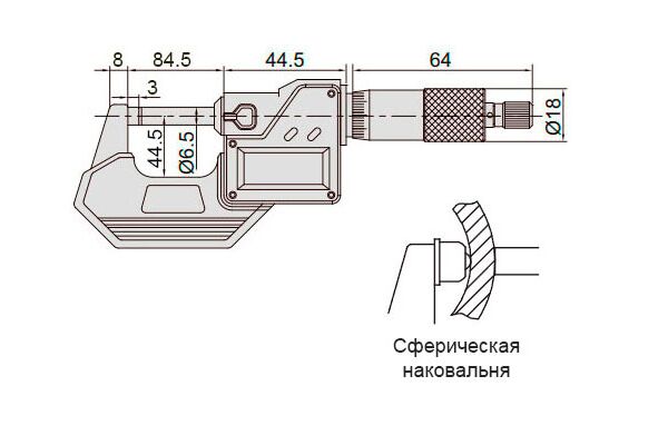 3101-75A Микрометр цифровой 50-75 мм, 0.001 мм, IP65