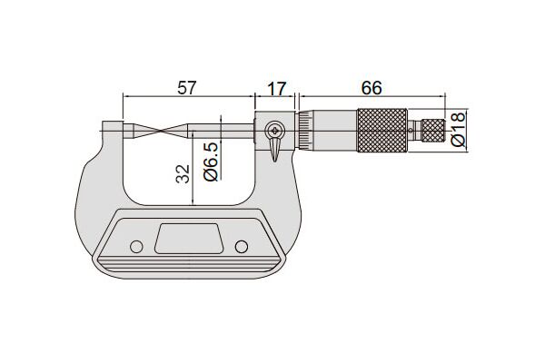 3230-25BA Микрометр точечный МК-ТП 15°, 0-25 мм, 0.01 мм