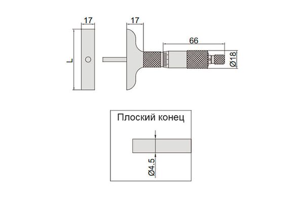 3240-100 Глубиномер микрометрический ГМ 0-100 мм, 0.01 мм (ГМ-100)