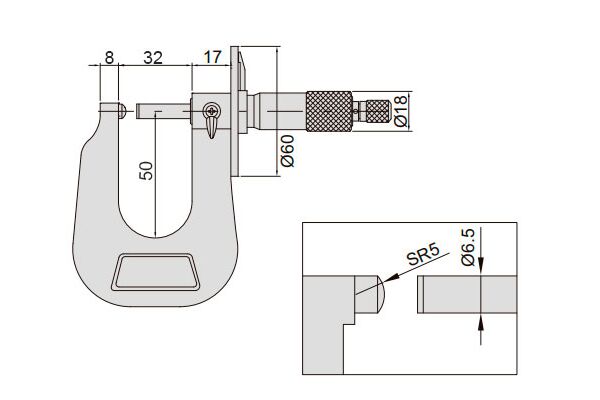 3263-25A Микрометр листовой циферблатный МЛ 0-25 мм,0.01 мм