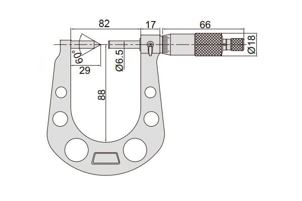 3288-50A Микрометр для тормозных дисков МКД 25-50 мм, 0.01 мм