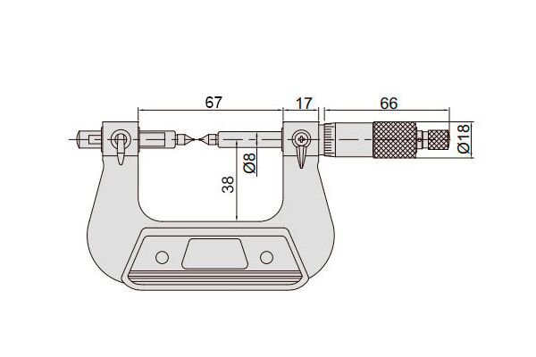 3291-25 Микрометр для зубчатых колес МЗ 0-25 мм, 0.01 мм (без насадок)
