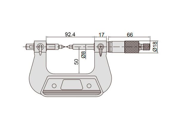 3291-50 Микрометр для зубчатых колес МЗ 25-50 мм, 0.01 мм (без насадок)