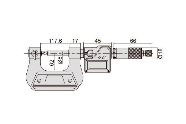 3581-S100 Микрометр цифровой резьбовой МВМ 75-100 мм, 0.001 мм (с насадками 60°)