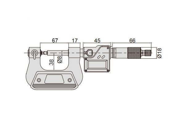 3581-S50 Микрометр цифровой резьбовой МВМ 25-50 мм, 0.001 мм (с насадками 60°)
