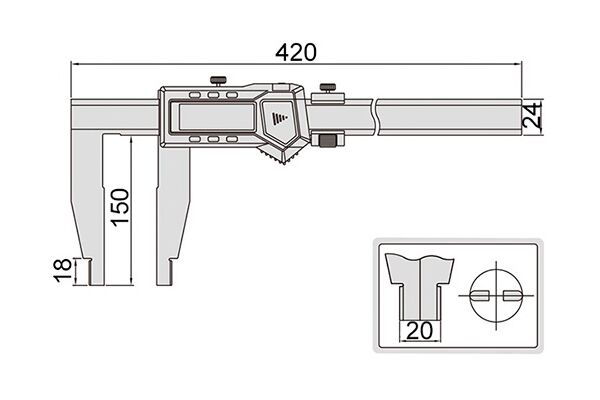 1106-302 Штангенциркуль цифровой ШЦЦ-3 0-300 мм, 0.01 мм, губки 150 мм