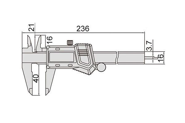 1114-150A Штангенциркуль цифровой (оцинкованный корпус) ШЦЦ-1 0-150 мм, 0.01 мм, губки 40 мм