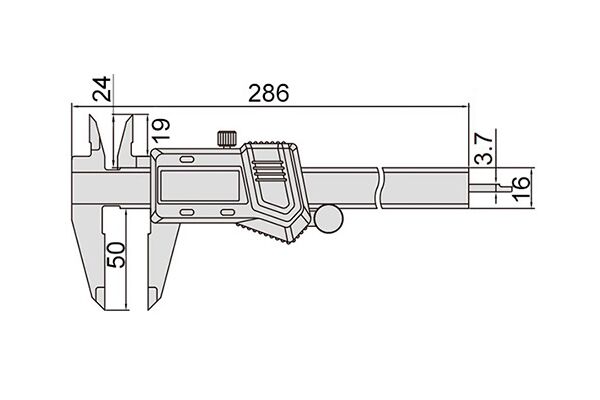 1114-200A Штангенциркуль цифровой (оцинкованный корпус) ШЦЦ-1 0-200 мм, 0.01 мм, губки 50 мм