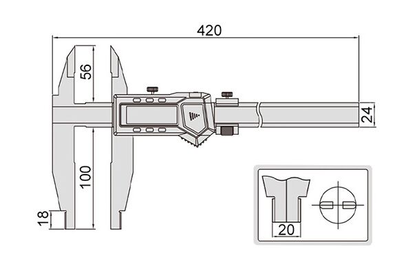 1117-301 Штангенциркуль цифровой ШЦЦ 0-300 мм, 0.01 мм, губки 100 мм