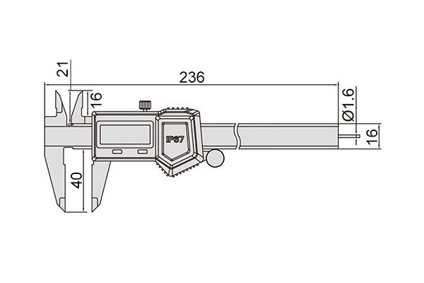 1118-150R Штангенциркуль цифровой с роликом ШЦЦ-1 0-150 мм, 0.01 мм, IP67, губки 40 мм
