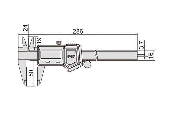 1118-200B Штангенциркуль цифровой ШЦЦ 0-200 мм, 0.01 мм, IP67, губки 50 мм