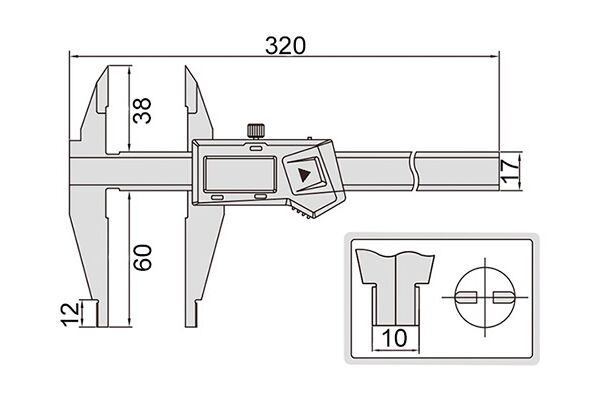 1171-200 Штангенциркуль цифровой 0-200 мм, 0.01 мм, губки 60 мм