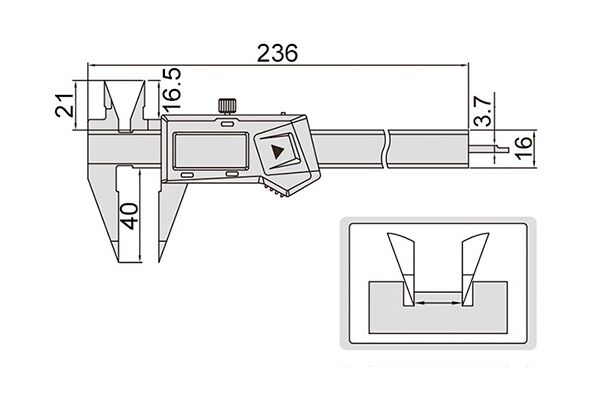 1183-150AWL Штангенциркуль цифровой точечный беспроводной ШЦЦ-1 0-150 мм, 0.01 мм, губки 40 мм