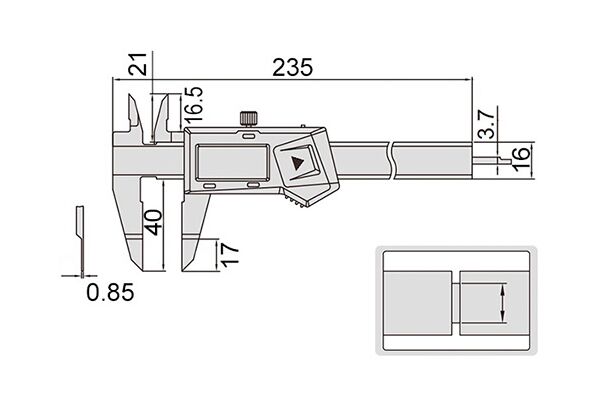 1188-150A Штангенциркуль цифровой с тонкими губками ШЦЦ-1 0-150 мм, 0.01 мм