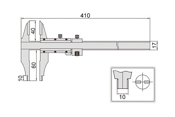 1217-3001 Штангенциркуль нониусный ШЦ-2 0-300 мм, 0.02 мм, губки 60 мм