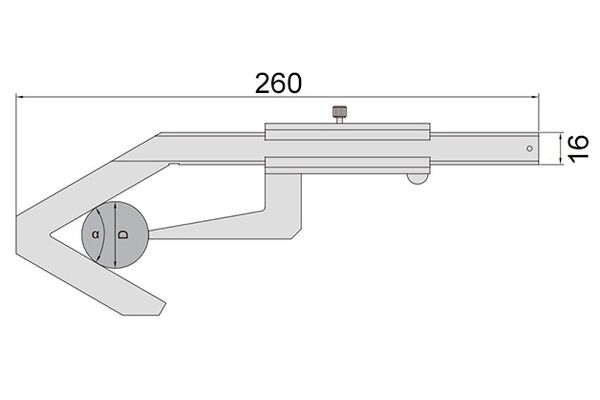 1229-3 Штангенциркуль V-образной формы 4-60 мм, 0.02 мм