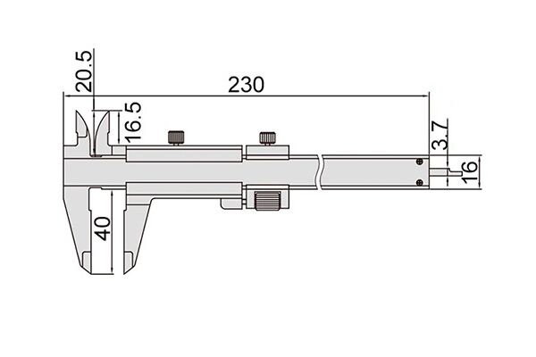 1233-130 Штангенциркуль нониусный ЩЦ-1 0-130 мм, 0.02 мм, губки 40 мм