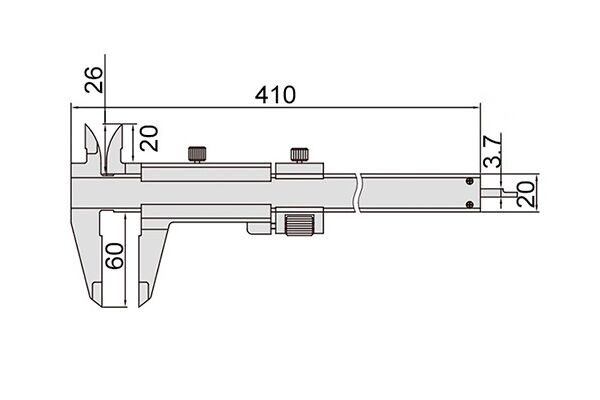 1233-280 Штангенциркуль нониусный ЩЦ-1 0-280 мм, 0.02 мм, губки 60 мм