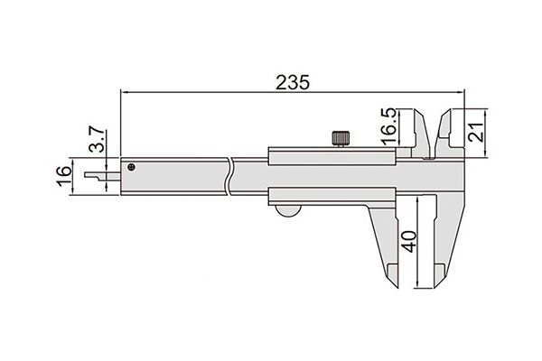 1239-150 Штангенциркуль нониусный для левшей ШЦ-1 0-150 мм, 0.05 мм, губки 40 мм