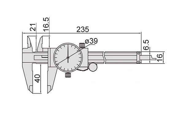 1311-150A Штангенциркуль индикаторный ШЦК 0-150 мм, 0.01 мм, губки 40 мм