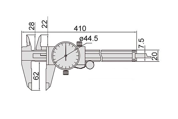 1312-300A Штангенциркуль индикаторный ШЦК 0-300 мм, 0.02 мм, губки 62 мм
