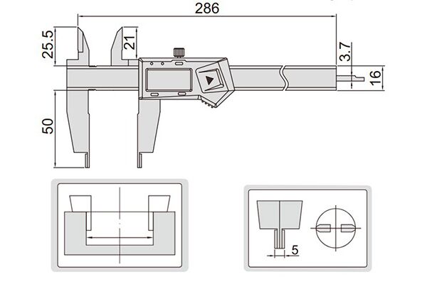 1534-200 Штангенциркуль цифровой ШЦЦ-1 0-200 мм, 0.01 мм, губки 50 мм
