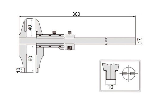 1217-2503 Штангенциркуль нониусный ШЦ-2 0-250 мм, 0.05 мм, губки 60 мм