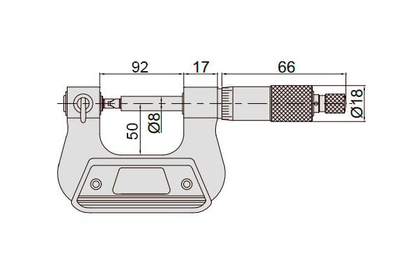 3281-S75 Микрометр резьбовой МВМ 50-75 мм, 0.01 мм (с насадками)